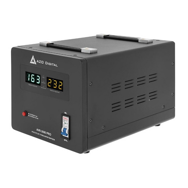 Стабилизатор напряжения AZO AVR-3000 PRO, 3000VA/1800W, Чистый синус, точность 3%, алюминиевый корпус MK-AVR-3000 PRO фото