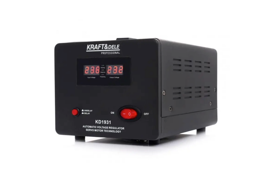 Стабілізатор напруги AVR 1000VA 230V Kraft&Dele KD1931  вхід 160&ndash;260V ефективність >90% затримка 60/180с KD1931 фото