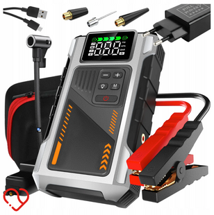 Автомобильный бустер 6000A 12V пусковое с воздушным компрессором 10 Bar JUMP STARTER с Power Bank 5900354956334 фото