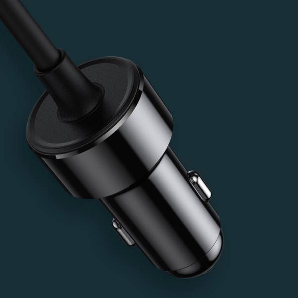 Автомобильный инвертор Baseus 150W 12V-220V черный, преобразователь напряжения в авто с USB и Type-C портами CRNBQ-A01_m фото