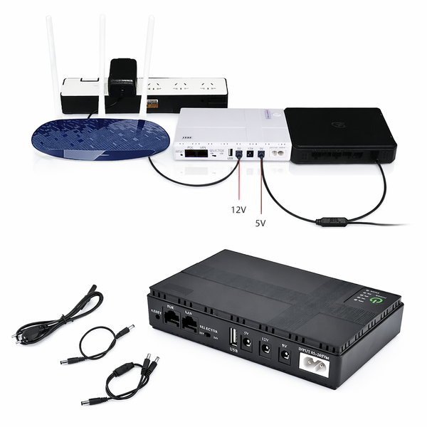 Міні UPS для роутера DC1018P портативний безперебійник 10400 мАгод 5V/9V/12V USB 18W DC1018PP фото