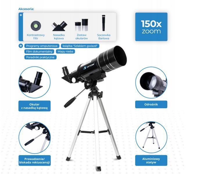 Телескоп Opticon Apollo 70F300AZ 70/300 азимутальный OPT-37-000067 фото